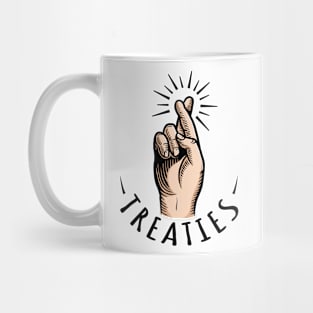 Crossed Fingers Black Letter Mug